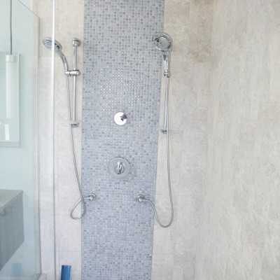 porcelaintile mosaic center shower