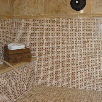 Mosaic shower wall