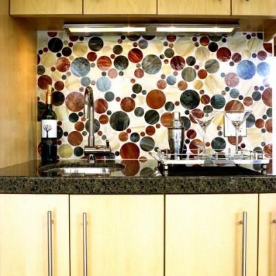 Alyse edwards Bubblicious Glass Tile Kitchen Backsplash