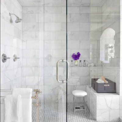 Calacatta Honed Marble in Shower