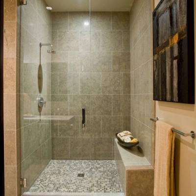 Classic Shower Limestone Tile Mosaic Shower Floor
