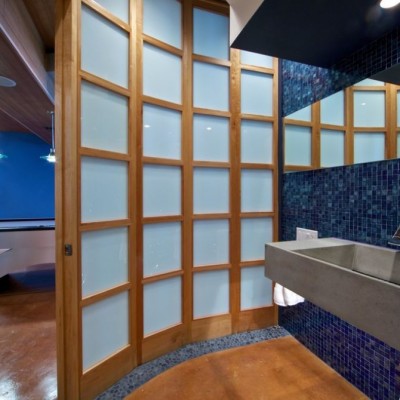 Oceanside Glass Tile Contemporary Bathroom
