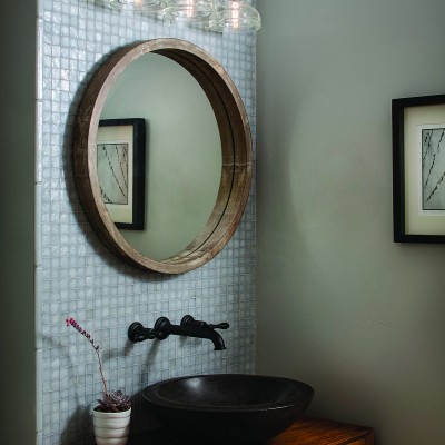 Tessera mosaic bathroom dove grey glass tile