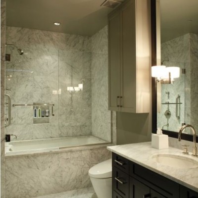White Carra Marble Bathroom