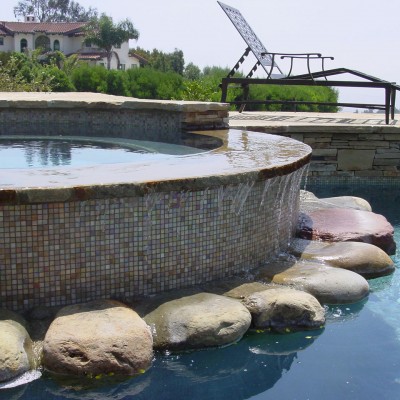 Coronado with glass mosaic pool
