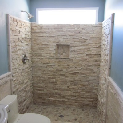 Ledger stone shower