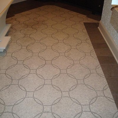 Marble mosaic floor bathroom