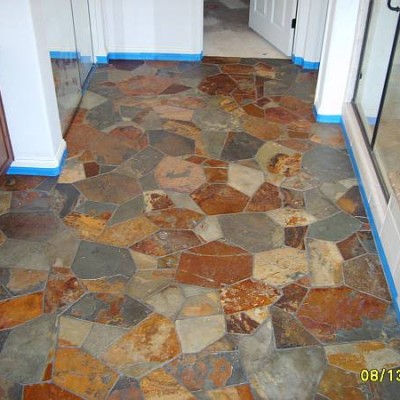 Slate flagstone floor