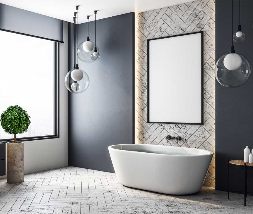 Diagonal Pattern for small bathrooms